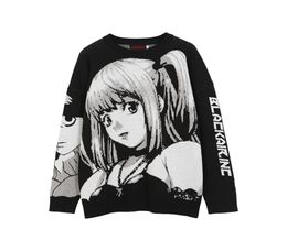 ATSUNNY 2021 Hip Hop Streetwear Vintage Style Harajuku Knitting Sweater Anime Girl Knitted Death Note Sweater Pullover G09097968815