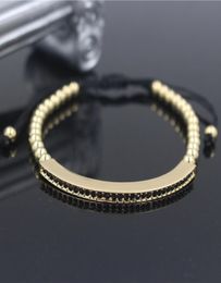 Fashion Gold Color Female Adjustable Bracelets Bangles Anil Arjandas Micro Pave CZ Charm Braiding Macrame Bracelet Jewelry8667606