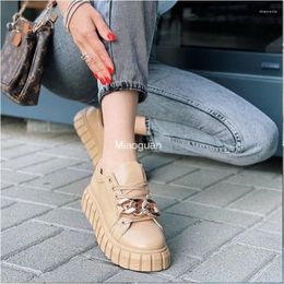 Casual Shoes Fashion Designer White Plus Size 43 Platform Sneakers Round Head Women Tennis Female Lace-up PU