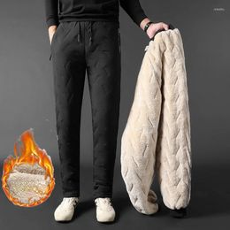 Men's Pants 2024 Winter Thick Warm Sweats Thermal Lined Jogger Fleece Big Trouser Male Plus Size Zip Pocket Work 6XL