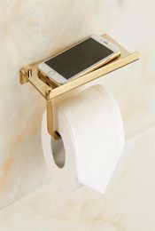 Toilet Paper Holders Bathroom Tussie Phone Holder Shelf Stainless Steel Wall Mount Rack WC Storage Accessories322a1300285