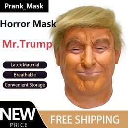 2024トランプマスクハロウィーンコスチャム送料無料フェイシャルマスクコスプレラテックスマスク面白い小道具おもちゃパーティーおもちゃサプライギフト