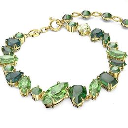 neckless for woman Swarovskis Jewellery Matching Green Flowing Light Colourful Candy Bracelet Female Swallow Element Crystal Bracelet Female Generation