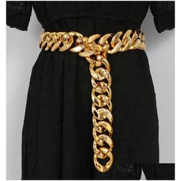 Other Fashion Accessories Ladies Belt Punk Exaggerated Chain Women Waist Waistband For Dress Jeans Clothing Drop Delivery Dhdgw