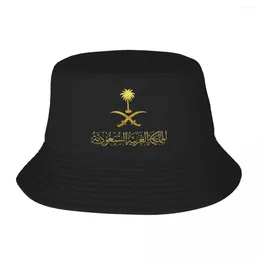 Berets Unisex Bucket Hats Kingdom Of Saudi Arabia Emblem Summer Headwear Packable Outdoor Sport Fishing Caps Panamka Gifts Idea