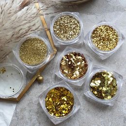 Nail Glitter 1Set Gold Color Powder Fine For Jewelry Diy Silicone Sliver Shiny Art Decora