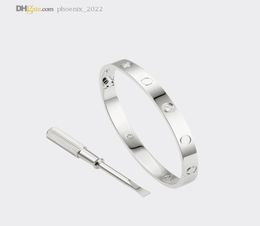 LOVE Screw Bracelet Mens Bangle Designer Bracelets For Women Silver Bracelet 4 Diamonds Luxury Jewellery Titanium Steel GoldPlated 3857257