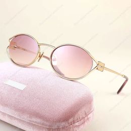 Designer sunglasses luxury quality Plated Metal Frames SMU52Y Oval glasses Fashion Style Outdoor Protection Classic brand sunglasses for women