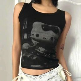 Women's Tanks Summer Cartoon Punk Style Tank Top Spicy Girl Slim Bottom Tshirt Sleeveless Tops Trendy Streetwear Vest Women Gothic Clothes