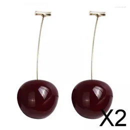 Dangle Earrings 2X Cherry Women Pendant For Daily Wear