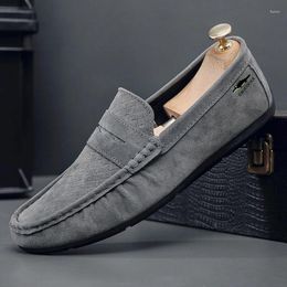 Casual Shoes Men's Grey Plus Size 38-45 Slip-on Comfortable Breathable Loafers For Men Crocodile