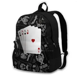 Backpack Cards Backpacks For School Teenagers Girls Travel Bags Playing Spade Dead Fresh Cool Purple Blue Red