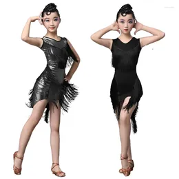 Stage Wear Girls Summer Latin Dance Clothing Children's Competition Performance Training Dress Tassel Girl Grade Test