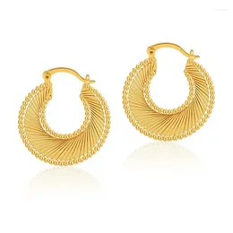 Hoop Earrings Retro Earring Temperament Spiral Design Party Girls Fashion Jewellery Halloween Women 18K Gold Plated Brass