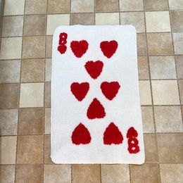 Carpets No.8 Poker Card Tufted Rug Non-slip Absorbent Hallway Entrance Funny Tapis Toilet Floor Door Pad Soft Anti Slip Dorm Home Decor