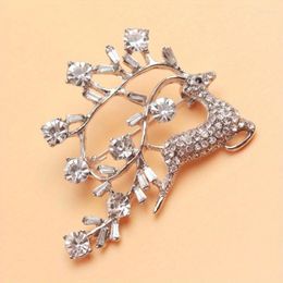 Brooches Animal Pin Cute Deer Rhinestone Brooch Suitable For Men And Women Dress Suit Fixed Decorative Gift