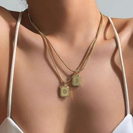 Brass With Gold Zircon Letter Pendant Necklaces Women Jewelry Punk Party T Show Designer Club Ins Rare Japan Korean