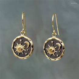 Dangle Earrings Creativity Fashion Sun Moon Star Drop Earring Party Jewellery Pendant For Women Female Steampunk Ear Clip Gifts