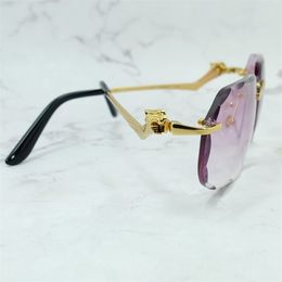 Designer Sunglasses QANTHER Diamond Cut French Driving Shades Eyewear Luxury Rimless Mens Accessories Fashion Sun Glass 268y