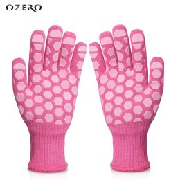 Gloves OZERO BBQ Gloves 932°F Heat Resistant Oven Gloves NonSlip Grilling Kitchen Gloves For Barbecue Cooking Baking Women Pink 9053