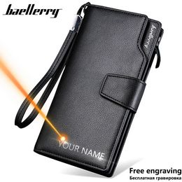 Baellerry Men Wallets Long Style High Quality Card Holder Male Purse Zipper Large Capacity Brand PU Leather Wallet For 240429