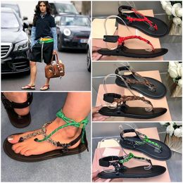 Designer summer Women Riviere Slides Sandals fashion Casual Thong sandals Slippers Patent Leather Flat bottom Beach Flip Flops Scuffs Shoes Size 35-41