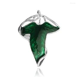 Brooches Movie Jewellery Wholesale Elf Green Leaves Pin Tolkien Galadriel Legolas Frodo Baggins Aragorn Tree Enamel Badge