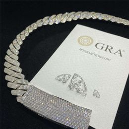 Heavier Big Guy 20mm 4 Row Diamonds Cuban Necklace 925 Sterling Silver Iced Out Vvs Moissanite Diamond Link Chain