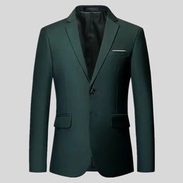 Mens Stylish Colorful Slim Fit Casual Blazer Jacket Green Purple Black Yellow Wedding Prom Formal Suit Coats For Men 240430