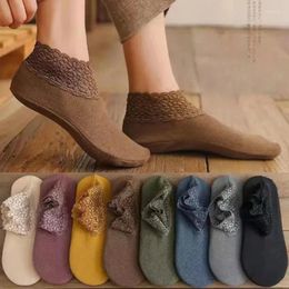 Women Socks 8 Pairs Of Women's Lace Decorative Casual Shoes Non-slip Comfort Winter Silicone Elegant Warm Home Mopping