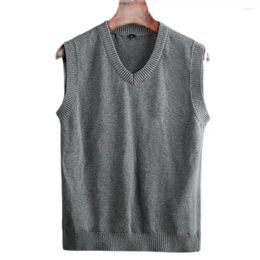 Men's Vests Male Spring Knit Waistcoat Mens Autumn Sleeveless Warm Sweaters Hedging Cotton Stretch Tops Jumper