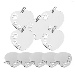 Dog Collars 10 Pcs Tag Pendant Name Tags For Dogs Collar Charms Label Pet ID Stainless Steel