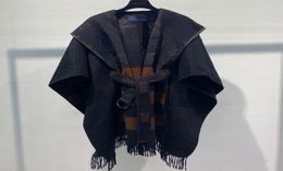xury womens wool coat V designer jacket double-sided Woollen embroidered print cape tassel belt casual cardigan coats5177149