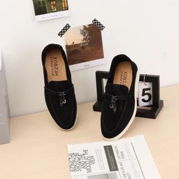 Casual Shoes Loafers Designer Mocasines Sneakers For Men High Quality Luxury Black Suede Leather Flats Women Brand