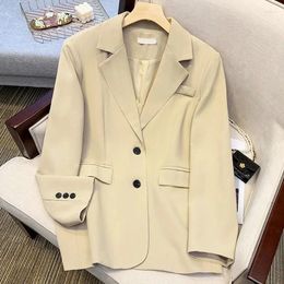 Women's Suits Insozkdg Coats Women High-end Suit Jacket 2024 Autumn Fat Girl Casual Commuter Top Single-breasted Loose Office Lady Blazer