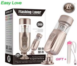 Easy Love 2 Telescopic Automatic Male Masturbator For Manrotating Sex Machine Vaginal Real Pussy Vibrator Sex Toys For Men Gay Y12494733