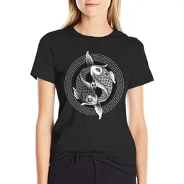 Women's Polos Pisces Birth Sign Yin And Yang T-shirt Shirts Graphic Tees Anime Clothes Summer Top Woman T-shirts