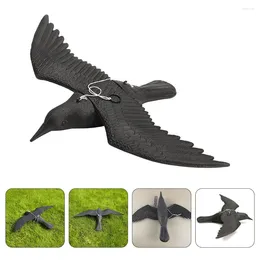 Garden Decorations Crow Decor Plastic Statue Fake Model Realistic Adornment Decorative Figure Big Yard