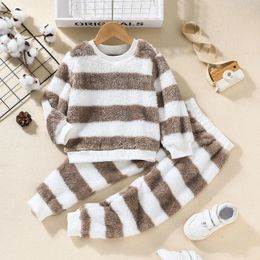 Girl Dresses 2024 Girls Dress Long Sleeve O Neck Striped Brown T-shirt Cute Designer Princess Vestido 8-12T