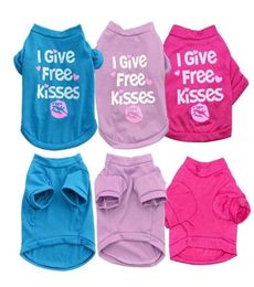 Pets Coats Pet Cat Dog Clothes Summer i Give Kisses Style Pupppy Doggy t Shirt Vest Girl Dog Apparel8174287