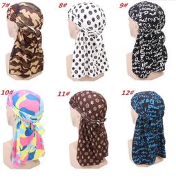 Fashion Camouflage Print Men039s Durags King039s Durag Turban Bandanas Stitching Outside Men Headwear Headband Pirate Hat Ha2629375