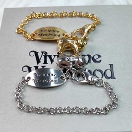 Designer Brand High Version Piggy Round Br Bracelet Fashionable Personalised Letter Gold Silver Dual Colour