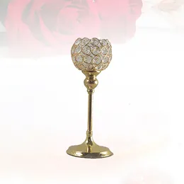 Candle Holders Single Head Metal Holder Romantic Crystal Candlestick Desktop Adornment Tea Light Stand For Wedding Party - Size