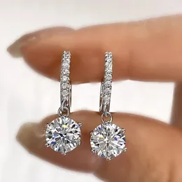 Hoop Earrings KNB Brilliant 1CT Certified Moissanite Diamond For Women Gift Real 925 Sterling Silver Top Quality Fine Jewelry