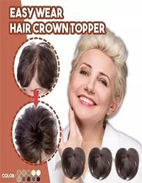 Seamless Hair Topper Clip Silky ClipOn Hair Topper Human Wig For Women Whole Quality Wig Accessories229E7604593