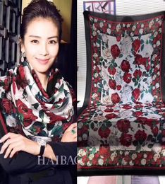 Red White Rose 300 Branch Pure Cashmere Ring Velvet Scarf Long Towel Lady Thin Section Keep Warm Joker9726102