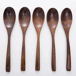 Spoons Kitchen Bar Supplies 6-Piece Wooden Practical Simple Environmental Spoon Suitable For Salad Honey Drinking Soup Reusable