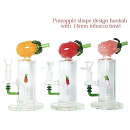 High quality glass hookah pot, pineapple shaped hookah pipe, chimney 7 inches high