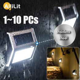 Decorations 1~10pcs 6LED Solar Stair Lights Waterproof Yard Garden Light for Outside Patio Stainless Steel Solar Lamp Outdoor Fence Decor