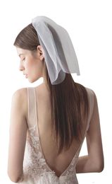 Blusher Veils Short Wedding Veil 1 Layer Romantic Headpiece Veil for Bride Simple Handmade Noble Tulle Short Face Veil Headwear wi5470258